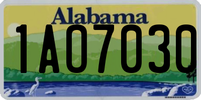 AL license plate 1AO7030
