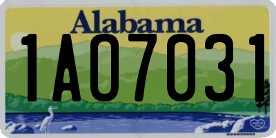 AL license plate 1AO7031