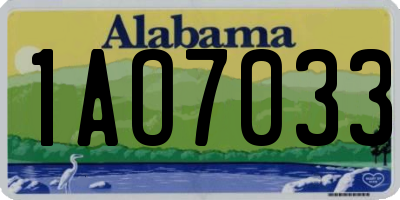 AL license plate 1AO7033