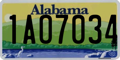 AL license plate 1AO7034