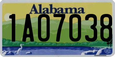 AL license plate 1AO7038