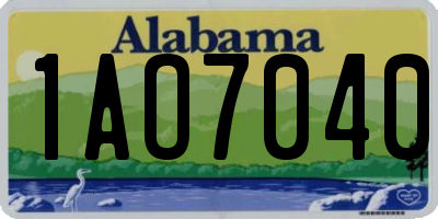 AL license plate 1AO7040