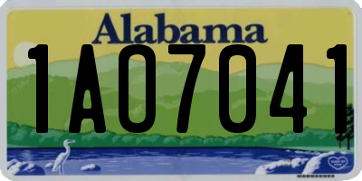 AL license plate 1AO7041