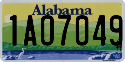AL license plate 1AO7049