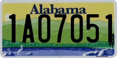 AL license plate 1AO7051