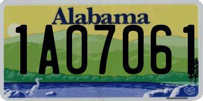 AL license plate 1AO7061