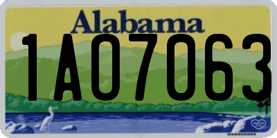AL license plate 1AO7063