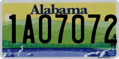 AL license plate 1AO7072