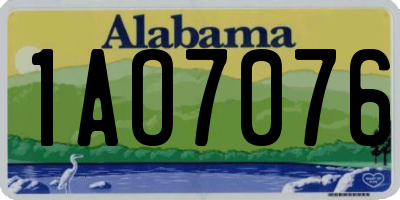 AL license plate 1AO7076