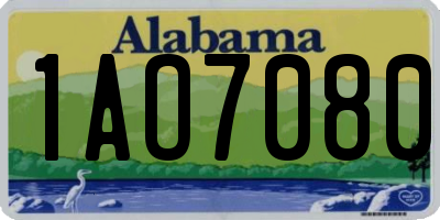 AL license plate 1AO7080