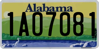 AL license plate 1AO7081