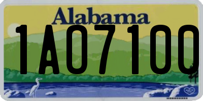 AL license plate 1AO7100
