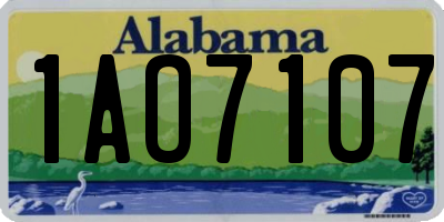 AL license plate 1AO7107