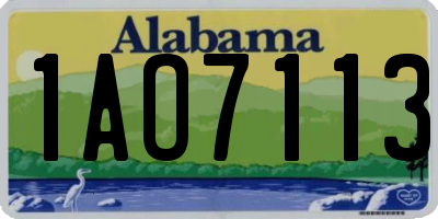AL license plate 1AO7113