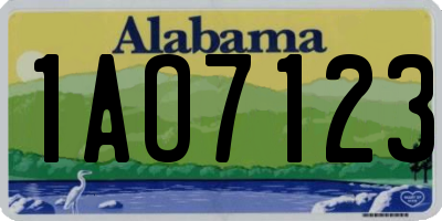 AL license plate 1AO7123