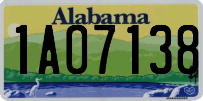 AL license plate 1AO7138