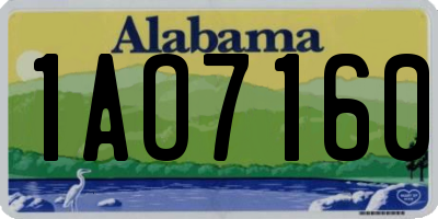 AL license plate 1AO7160