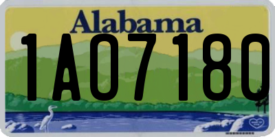 AL license plate 1AO7180