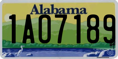 AL license plate 1AO7189