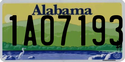 AL license plate 1AO7193