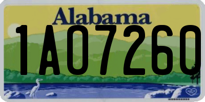 AL license plate 1AO7260
