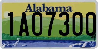 AL license plate 1AO7300