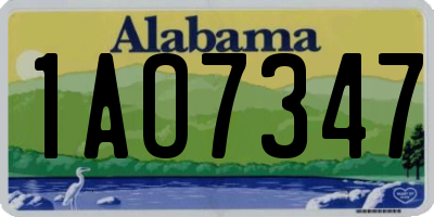 AL license plate 1AO7347