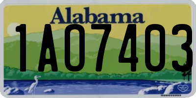 AL license plate 1AO7403