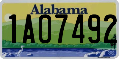 AL license plate 1AO7492