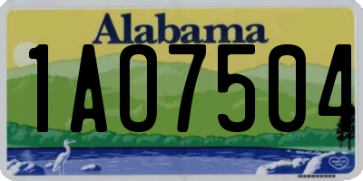 AL license plate 1AO7504