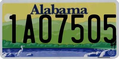 AL license plate 1AO7505