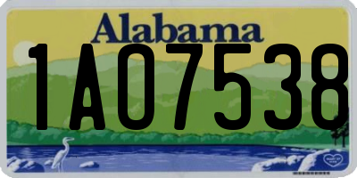 AL license plate 1AO7538