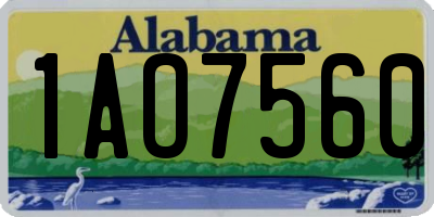 AL license plate 1AO7560