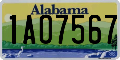 AL license plate 1AO7567