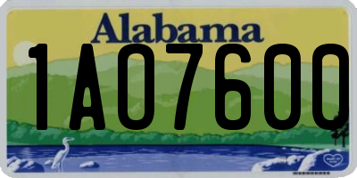 AL license plate 1AO7600