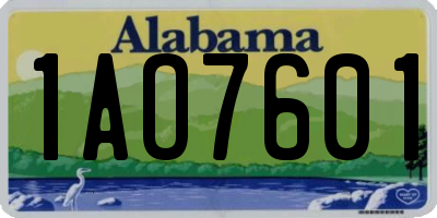AL license plate 1AO7601