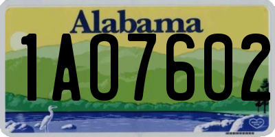 AL license plate 1AO7602