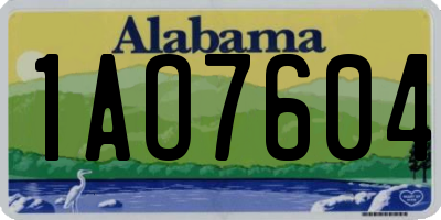 AL license plate 1AO7604