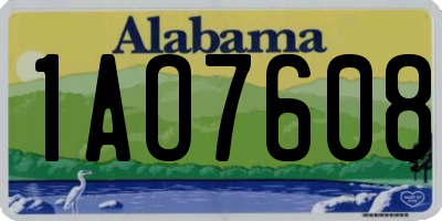 AL license plate 1AO7608
