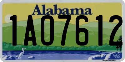AL license plate 1AO7612