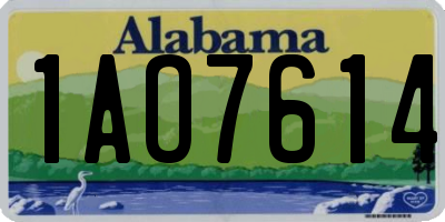 AL license plate 1AO7614