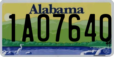 AL license plate 1AO7640