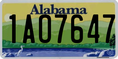 AL license plate 1AO7647
