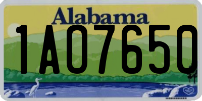 AL license plate 1AO7650