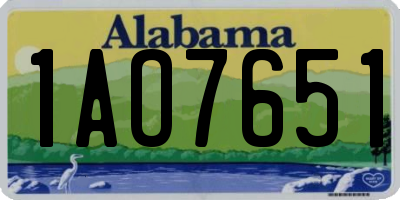 AL license plate 1AO7651