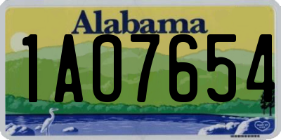 AL license plate 1AO7654