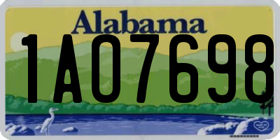 AL license plate 1AO7698
