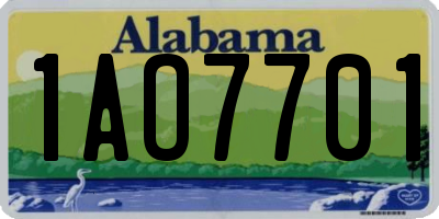 AL license plate 1AO7701