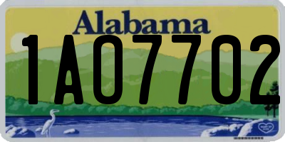 AL license plate 1AO7702