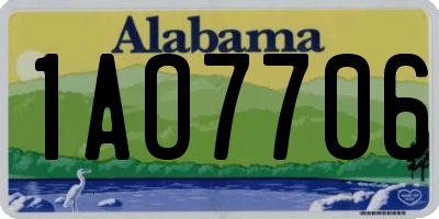 AL license plate 1AO7706